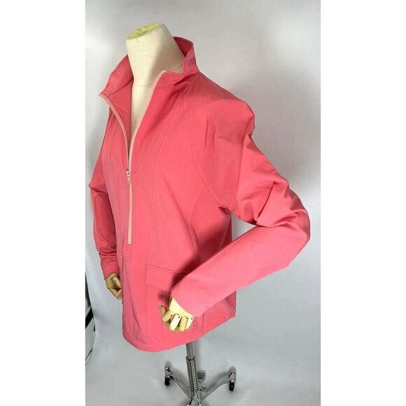 Belyn Key Golf Coral Windbreaker Jacket 1/4 Zip Pockets Dressy - Picture 7 of 12